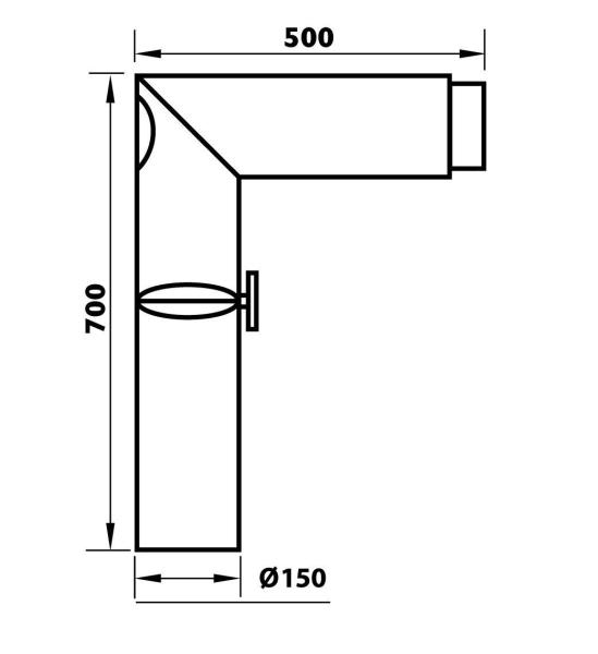 Aduro Standardrohr 90° mit Drosselklappe